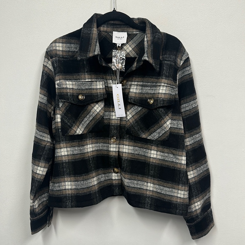 Gilli Plaid flannel black jacket